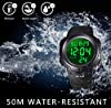 Mens Sports Digital Watches - Outdoor Waterproof Sport Watch with Alarm/Timer, Big Face Military Wrist Watches with LED Backlight for Running Men - Black by VDSOW #3